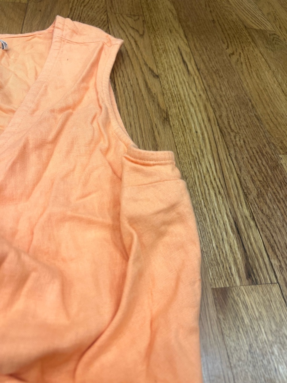 Women’s Tie-Front Crop Top in Orange - Picture 2 of 4
